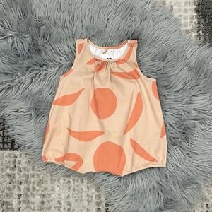 OMAMImini Los Angeles Baby Girl Orange Patterned Bubble Romper 18-24 Months